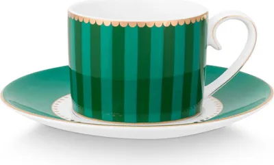 Produktbild von PIP STUDIO Love Birds Stripes Espressotasse m.U. grün 125ml