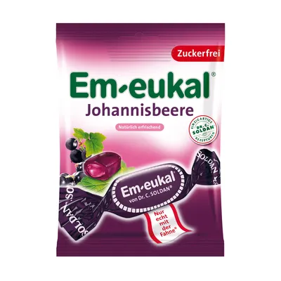 Obrázek produktu pro Em eukal černý rybíz bez cukru s tekutou náplní cassis 75g
