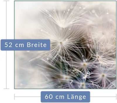 Produktbild von Herdabdeckplatte Abdeckung Glaskeramikfeld Abdeckplatte 1-Teilig 60x52 Pusteblume Grau