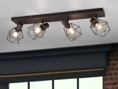 Produktbild von Industrielampen Deckenstrahler Gitterlampen Deckenleuchte Industrial Flurlampen