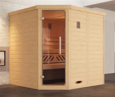 Produktbild von weka Design-Sauna KEMI Eck 1 GT x B x T x H  x 195 x 195 x 200