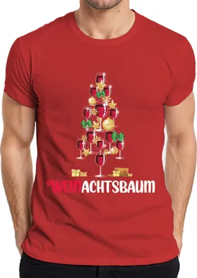 Produktbild von Weinachtsbaum Weintrinker - Weihnachten Weihnachtsgeschenk Christmas Herren T-Shirt, Rot, XXL