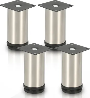 Image de Aopunly Lot de 4 pieds de meuble Pieds de table Pied de socle Meuble Acier inoxydable，Hauteur:200 mm