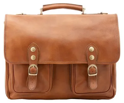Obrázok produktu pre Kožená Kabelka Alessia Firenze Hnedá 25x38 cm s Odnímateľným Popruhom Honey UNICA NAN-4015-MIELE