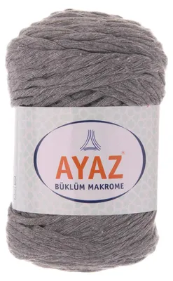 250g Strickgarn Büklüm Makrome Baumwollgarn hellgrau