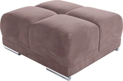 Produktbild von BroMARKT Samt Pouffe NUBES Sitzhocker Chromfüße 92x107x45cm Rosa