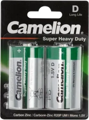 Immagine prodotto di Zinco Carbone D/R20 1.5V-8000Mah (2Pz/Nero)