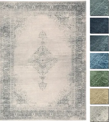 Produktbild von Kelim Vintage Teppich Laufer Creme 155 X 225 cm, Waschbar Boho Teppich Super Soft, Moderner Kurzflor Teppich