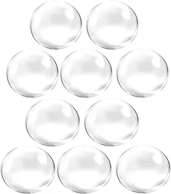 Produktbild von 10 Stück klare, runde Glas-Cabochons, Kuppelfliesen, 30 mm, für Kuppelperlen, Kamee-Cabochonfliesen zum Selbermachen, Basteln, Fotos, Anhänger, Ringe, Halsketten