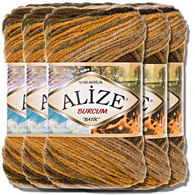 Produktbild von Alize 5x 100g Burcum Batik Wolle mit Farbverlauf, Häkeln, Stricken (5850)