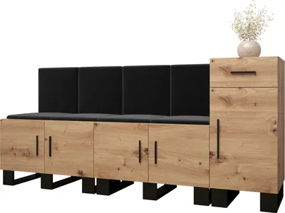 Produktbild von Garderobe ARTIN Set 17 mit gepolsterten Paneelen Industrial Design