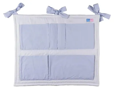 Obrázek produktu pro Omgoods - Úložný box s kapsami pro dětskou postel - 75x70 cm, béžová barva