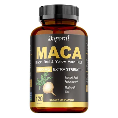 Produktbild von Maca Root 1500mg (120 Kapseln) Nahrungsergänzungsmittel, Energie, Kraft, Stärke, Ausdauer, Körpergesundheit, Immunsystem, Stimmung