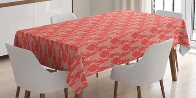 Zdjęcie produktu dla ABAKUHAUS Obrus z jeleniem, głowy w sznurowanym wzorze Wesołych Świąt Motyw Szkicowe rysunki zwierząt, 140 x 240 cm, beżowy i cynobrowy