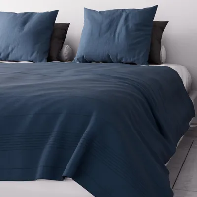 Wohndecke aus Polycoton, blau, 220 x 240 cm, maschinenwaschbar