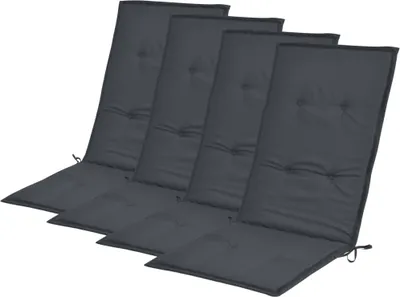 Immagine prodotto di vidaXL Cuscino per sedia da giardino con schienale alto 4 pz. Antracite 120 x 50 x 3 cm