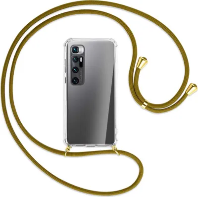 Produktbild von Handykette Backcover-Schutzhülle mit Band (Metall goldfarben) für Xiaomi Mi 10 Ultra - khaki