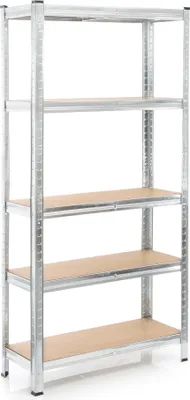 Produktbild von Wiltec Schwerlastregal 75x30x154cm, Gesamtlast 875kg, Steckregal verzinkt aus Stahl, Lastenregal mit 5 Ablagen, Werkstattregal