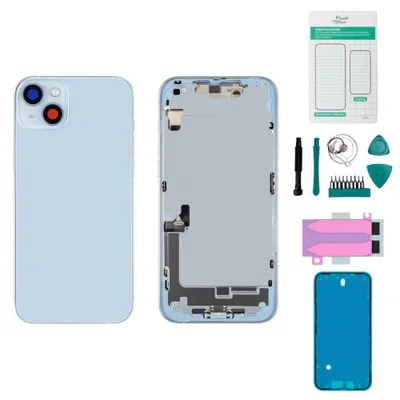 Produktbild von iPhone 14 Plus Gehäuse mit Backcover Blau - Set