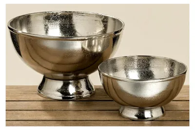 Produktbild von Dekoschale aus Aluminium Silber im 2er-Set