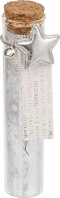 Produktbild von Glasfläschchen Korkverschluss 11cm Weihnachtsbaumhänger Geldgeschenk