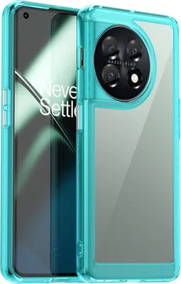 Produktbild von OnePlus 11 Hülle, Klar Rückseite Stoßfeste TPU Silikon Bumper Schutzhülle für OnePlus 11 Hellblau