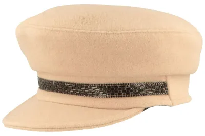 Mayser Ballonmütze Kendy Schirmmütze mit Strass-Verzierung in beige