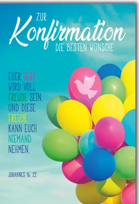 Produktbild von Konfirmation - Karte mit Umschlag - Luftballons