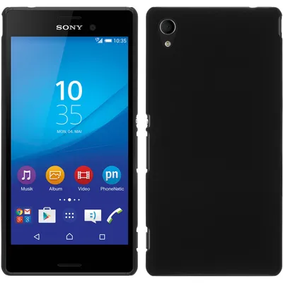 Produktbild von PhoneNatic Case kompatibel mit Sony Xperia M4 Aqua - Hülle schwarz gummiert Hard-case + 2 Schutzfolien
