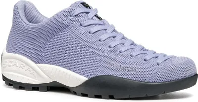 Mojito Bio Lifestyle Schuh von Scarpa in lila mit atmungsaktivem Obermaterial und rutschfester Sohle.