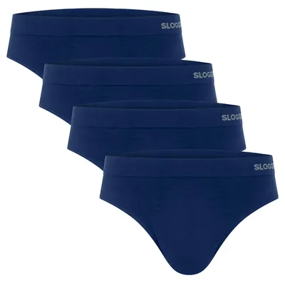 Image de Sloggi, lot de 4 slips pour hommes, modèle GO Smooth, type boxer, couleur DEEP WATER, taille XL