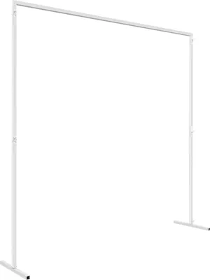 Obrázok produktu pre Svadobný oblúk - Štvorcový stojan na pozadie - Nastaviteľná výška 106,5-200 cm - Šírka 200 cm - Železo - Voľne stojaci - Nosnosť 5 kg - Biela
