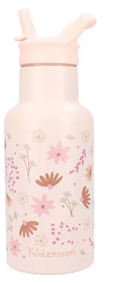 Zdjęcie produktu dla Kidzroom butelka na wodę 350 ml dla dzieci wykonana ze stali nierdzewnej ze słomką