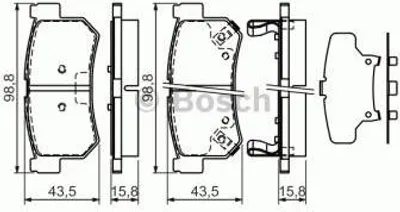 Produktbild von Bosch Bremsbelagsatz, Scheibenbremse  0 986 494 237