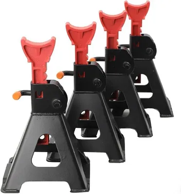Produktbild von 2 Paar Unterstellbock 3T Tragfähigkeit Abstellböcke Höhenverstellbar 275-415 mm Wagenbock Werkstattstände für PKW Caravan Wohnmobile