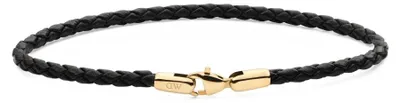 Image de Bracelet en cuir tressé noir Sheffield Daniel DW004017 - Longueur : 20,5 cm