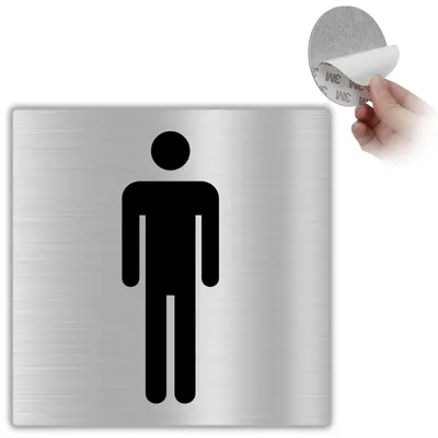 Imagen del producto de Letrero de aluminio para baño de caballeros, 10x10 cm