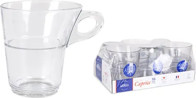 Produktbild von Duralex - Set 6 Tassen de Café. Everyday Cups de Strapazierfähig und lange haltbar. Spülmaschinenfest. Kapazität 22 cl. Modell Caprice