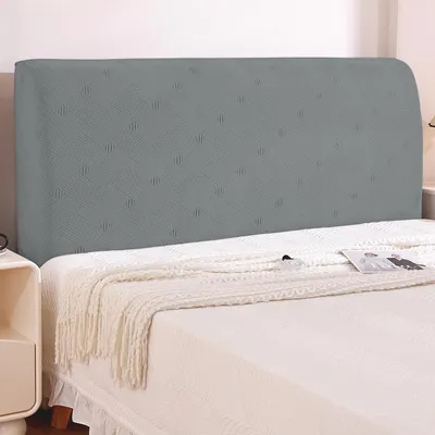 Zdjęcie produktu dla Elastyczny pokrowiec na wezgłowie 180 cm, Jasnoszary