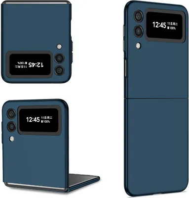 Produktbild von König Design Hülle kompatibel mit Samsung Galaxy Z Flip4 5G Kunststoff Soft Handyhülle - Handy Case Dunkelblau