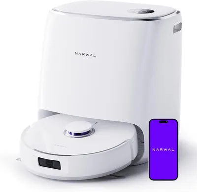 Image de Aspirateur-serpette robotisé avancé, doté d'une puissance d'aspiration de 8200 Pa et d'une station de base autonettoyante