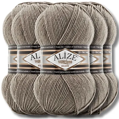 Produktbild von Alize 5x 100g Superlana Klasik Wolle, Uni, Häkeln, Stricken (283)