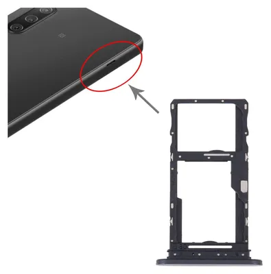 Image de Pour Sony Xperia 10 IV Dual SIM + Mirco SD Card Holder Tray Pièce de rechange Noir