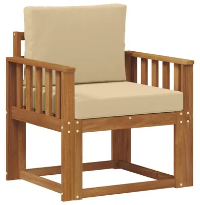 Image de Canapé d'extérieur vidaXL en bois d'acacia massif et polyester naturel