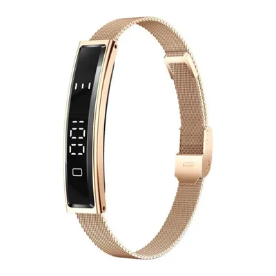 Produktbild von Sportliches Smart-Armband,Multifunktionales Armband,Touchscreen-Uhr,Kann  Bluetooth verbunden Überwachen Schlafherzfrequenz Uhr,Stahlband,Roségold