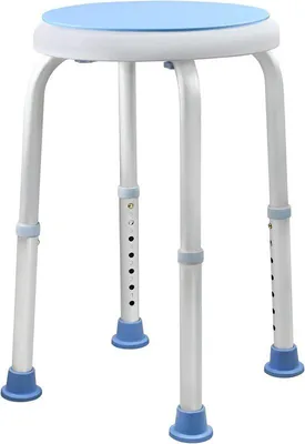 Zdjęcie produktu dla Krzesełko toaletowe dla seniorów, regulacja wysokości 37–53 cm, podnóżek antypoślizgowy, obrót o 360°, typ 1.