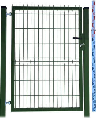 Zdjęcie produktu dla FURTKA 140cm zielona PANELOWA dwa SŁUPKI RAL6005 ogrodzeniowa 143cm