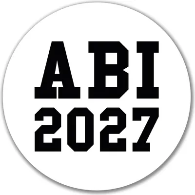 Produktbild von Huuraa Aufkleber ABI 2027 Abitur 10cm rund Sticker Geschenkidee