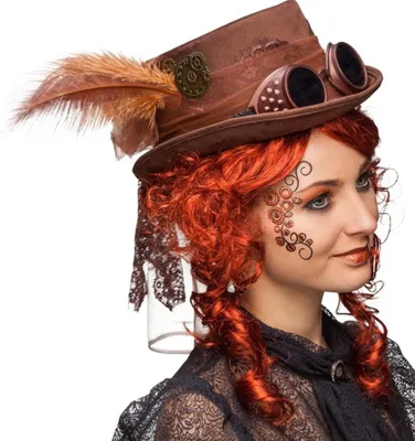 Produktbild von Gothic Zylinder Steampunk Hut braun