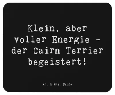 Produktbild von Mr. & Mrs. Panda Mauspad Spruch Cairn Terrier - Schwarz - Geschenk, Loyale Hunde, computer, Hunderassen, bewegungsfreudig, Mousepad, pc mausunterlage, Charakter, Pflege